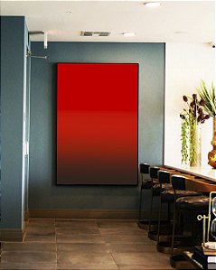 Quadro Vertical Abstrato Degradê Vermelho Intenso Escuro e Vivo Canvas Moldura