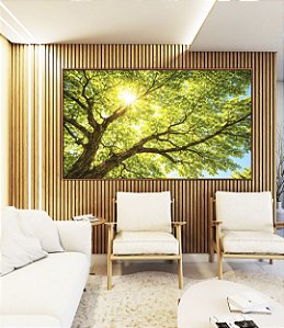 Quadro Horizontal Copa da Árvore Luz do Sol Céu Azul Natureza Canvas Moldura