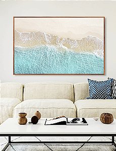 Quadro Horizontal Praia Paradisíaca Mar Turquesa Cristalino Natureza Canvas Moldura