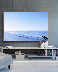 Quadro Horizontal Mar Azul Claro Ondas Suaves Céu Limpo Natureza Canvas Moldura