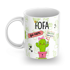 Caneca Fofa qui nem Cacto