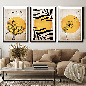 kit 3 quadros abstrato