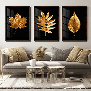 kit 3 quadros floral