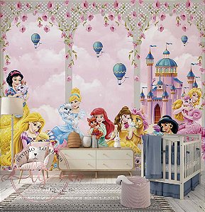 Papel de Parede Princesas Autocolante | Quarto de Menina com Tema Encantado