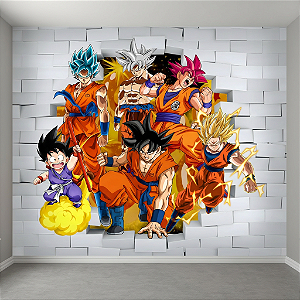Papel de Parede Infantil 3d Anime Dragonball goku - Decoração Quarto Infantil juvenil Unissex Auto Colante