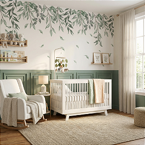 Papel de Parede Infantil Unissex Floral Clean Adesivo para Quarto Feminino e Masculino Baby