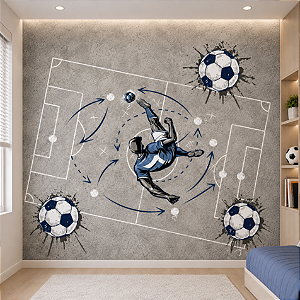 Papel de Parede Futebol Campo Tático – Jogador e Bolas