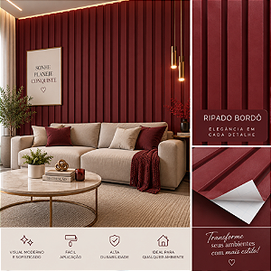 Papel de Parede Adesivo Ripado Elegance Bordo - Rose - Verde - Cimento Queimado - Mostarda