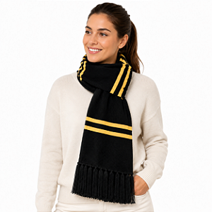 Cachecol Preto e Amarelo