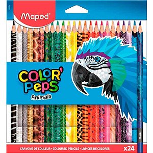 Lápis de Cor 24 Cores Color'Peps Animals