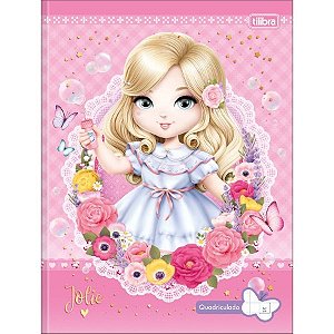 CADERNO QUADRICULADO 1X1 CM BROCHURA CAPA DURA JOLIE 40 FOLHAS