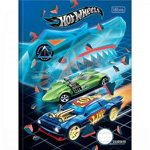 CADERNO DE CALIGRAFIA BROCHURA CAPA DURA HOT WHEELS 40 FOLHAS