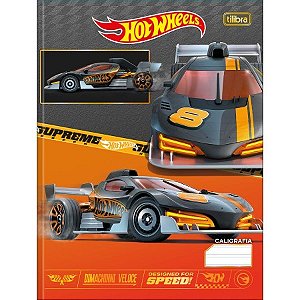 CADERNO DE CALIGRAFIA BROCHURA CAPA DURA HOT WHEELS 40 FOLHAS