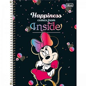 CADERNO ESPIRAL CAPA DURA UNIVERSITÁRIO 10 MATÉRIAS 160 FOLHAS MINNIE