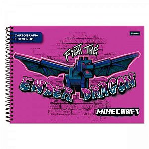 Caderno Cartografia Minecraft Capa Dura 80 Folhas