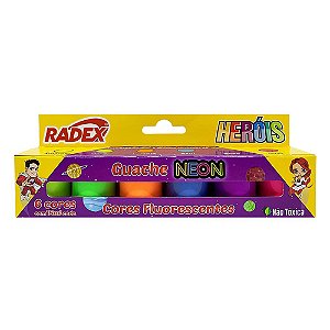 Tinta Guache 15ml 6 Cores Neon Radex