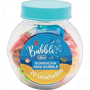 BORRACHA MINI BUBBLE - POTE COM 20 UNIDADES