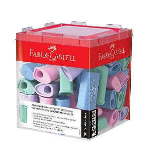 Apontador com Depósito Faber-Castell Triangular Tons Pastel - Unidade