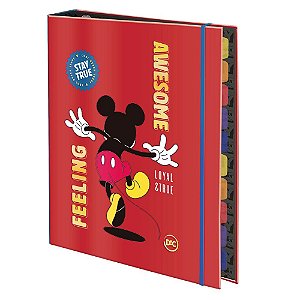 Fichário Colegial com elástico Mickey com 48 Folhas decoradas