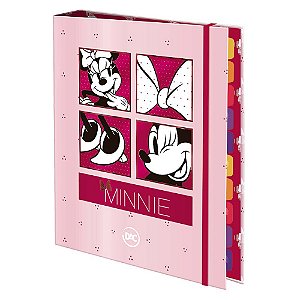 Fichário Colegial com elástico Minnie com 48 Folhas decoradas