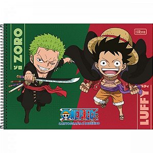 CADERNO DE CARTOGRAFIA E DESENHO ESPIRAL CAPA DURA ONE PIECE 80 FOLHAS
