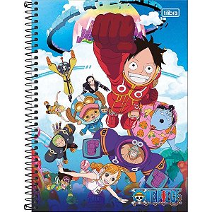 CADERNO ESPIRAL CAPA DURA UNIVERSITÁRIO 10 MATÉRIAS ONE PIECE 160 FOLHAS