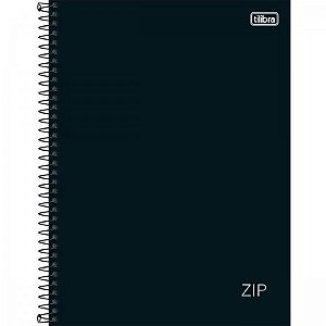 CADERNO ESPIRAL CAPA DURA UNIVERSITÁRIO 16 MATÉRIAS ZIP PRETO 256 FOLHAS