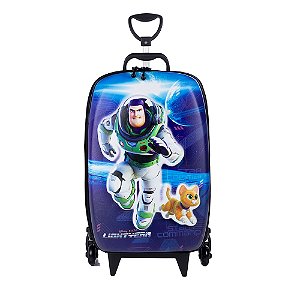 Mala Infantil Disney Pixar Buzz Lightyear Azul Maxtoy Diplomata com Rodinha Tripla