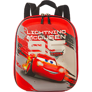 Mochila Infantil Disney Carros McQueen Maxtoy Diplomata com Alça de Costas