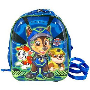 Mochila Infantil Paw Patrol Chase SPY Maxtoy Diplomata com Alça de Costas