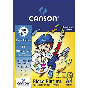 Bloco Pintura A4 300g/m2 com 12 folhas Canson