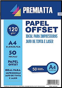 PAPEL OFF-SET BRANCO A4 120 GRS 40K PCT COM 50 FLS