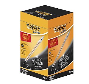 CANETA BIC CRISTAL FINA PRETA UNIDADE