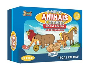 Jogo da Memória O que os animais comem? 24 peças - URIARTE