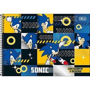 CADERNO DE CARTOGRAFIA E DESENHO ESPIRAL CAPA DURA SONIC 80 FOLHAS