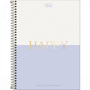 CADERNO ESPIRAL CAPA DURA UNIVERSITÁRIO 1 MATÉRIA HAPPY 80 FOLHAS