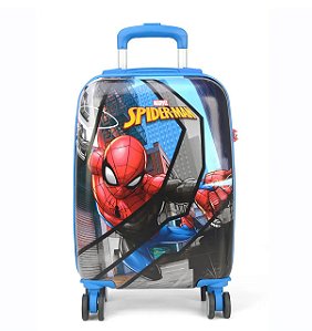 Mala de Viagem Bordo com Rodas 360° Homem-Aranha Azul