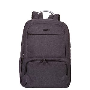 Mochila Grande 2 Compartimentos Laptop Cabo Aluminio Sestini Techno 2.0 Cinza