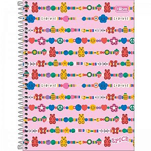 CADERNO ESPIRAL CAPA DURA UNIVERSITÁRIO 12 MATÉRIAS SPICE FEMININO 192 FOLHAS