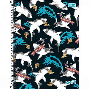 CADERNO ESPIRAL CAPA DURA UNIVERSITÁRIO 10 MATÉRIAS SPICE MASCULINO 160 FOLHAS