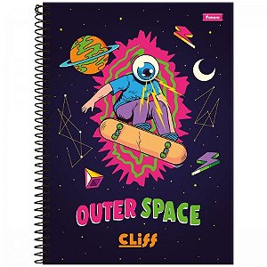 CADERNO ESPIRAL CAPA DURA UNIVERSITÁRIO 1 MATÉRIA CLIFF MASCULINO 80 FOLHAS
