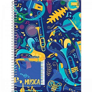 Caderno Universitário Capa Dura Square Música 80 Folhas