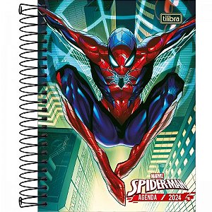 AGENDA ESPIRAL DIÁRIA 11,7 X 16,4 CM SPIDER-MAN 2024