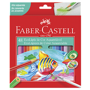 Ecolápis de Cor Faber-Castell Aquarelável 48 Cores