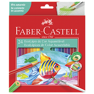 Ecolápis de Cor Faber-Castell Aquarelável 24 Cores