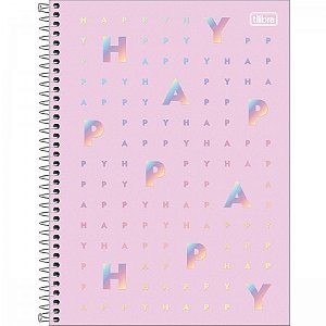 CADERNO ESPIRAL CAPA DURA UNIVERSITÁRIO 16 MATÉRIAS HAPPY 256 FOLHAS