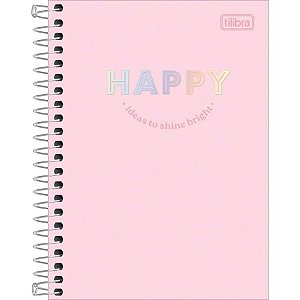 CADERNETA ESPIRAL CAPA DURA 1/8 HAPPY 80 FOLHAS