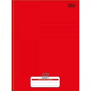 CADERNO DE CALIGRAFIA BROCHURA CAPA DURA UNIVERSITÁRIO D+ VERMELHO 96 FOLHAS