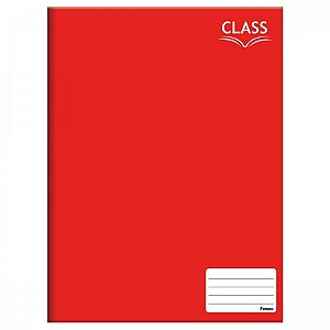 CADERNO BROCHURA GRANDE CAPA DURA CLASS VERMELHO 48 FOLHAS