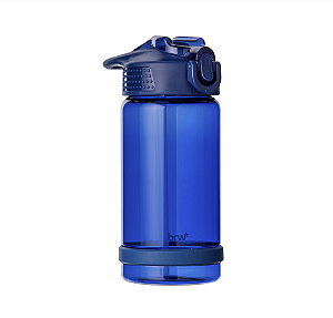 Garrafa plástica com canudo 500ml azul marinho - BRW